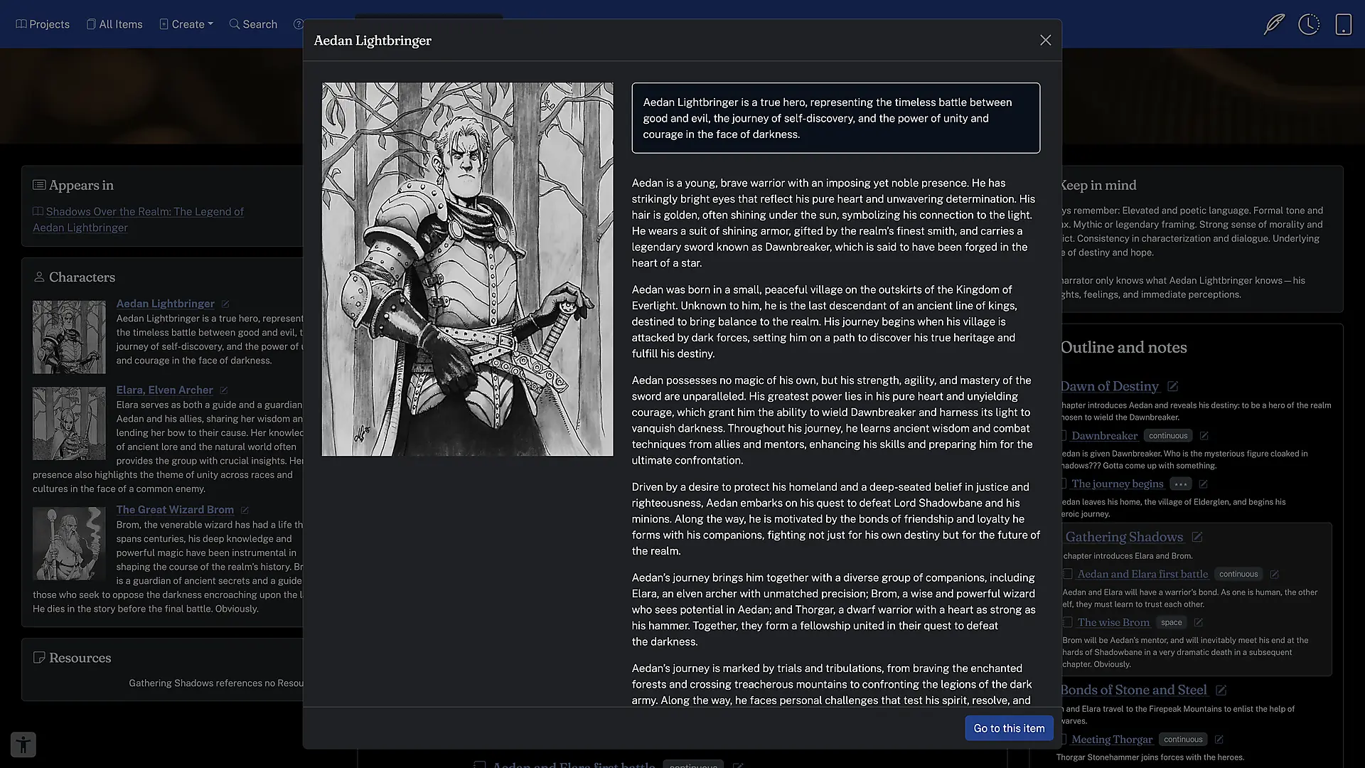 Character overlay
